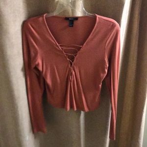 Forever 21 Lace Up Crop Top